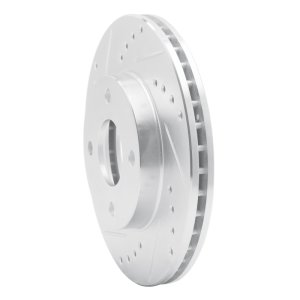 Ford Ikon Brake Rotor (1) - Front Left - R1 Concepts - Drilled & Slotted - Silver - `00-`15
